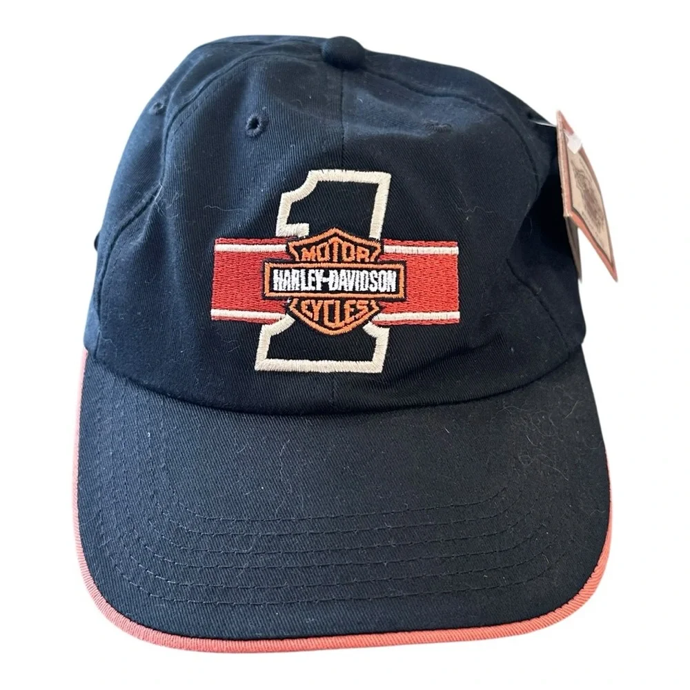 NWT Harley Davidson‎ Strapback Hat Cap Embroidered Bar & Shield Biker Adjustable